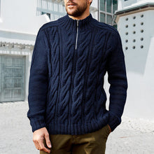 Laden Sie das Bild in den Galerie-Viewer, Einfarbiger Pullover mit Reißverschluss für Herren