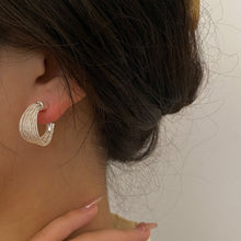 Laden Sie das Bild in den Galerie-Viewer, C-förmige Gebürstete Ohrringe