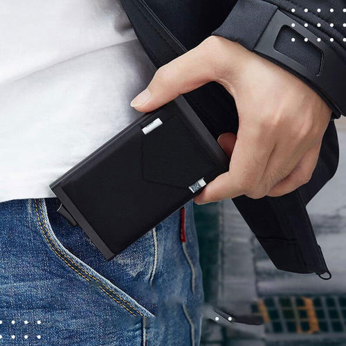 Diebstahlsicherer Kartenhalter aus Aluminium