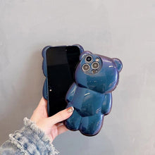 Laden Sie das Bild in den Galerie-Viewer, iPhone niedliche 3D-Glitzer-Schutzhülle mit Bärenmuster