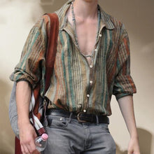 Laden Sie das Bild in den Galerie-Viewer, Vintage gestreiftes Langarm-Shirt