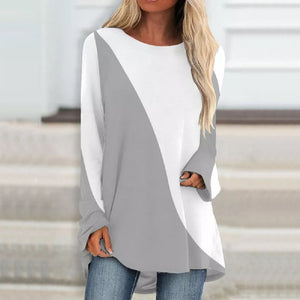 Langärmeliges Buntes T-Shirt mit Rundhalsausschnitt