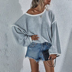 Lockerer Strickpullover mit Rundhalsausschnitt
