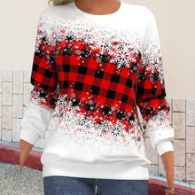 Laden Sie das Bild in den Galerie-Viewer, Loses Sweatshirt mit weihnachtlichem Rundhalsausschnitt für Damen