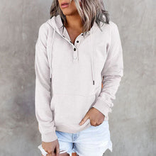 Laden Sie das Bild in den Galerie-Viewer, Langärmliges Lockeres Lässiges Sweatshirt mit Kordelzug
