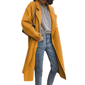 Langer Lässiger Mantel mit Revers für Damen