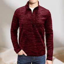 Laden Sie das Bild in den Galerie-Viewer, Herren-Sweatshirt mit halbem Reißverschluss und Stehkragen