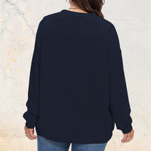 Laden Sie das Bild in den Galerie-Viewer, Damen Übergroßer Pullover mit V-Ausschnitt
