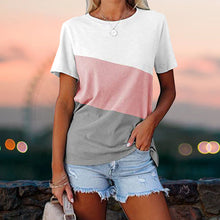 Laden Sie das Bild in den Galerie-Viewer, Lockeres lässiges kurzärmeliges T-Shirt mit Rundhalsausschnitt für Damen