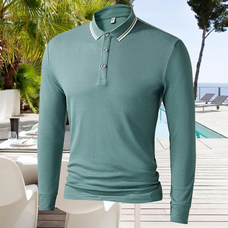 Einfarbiges Poloshirt mit Revers