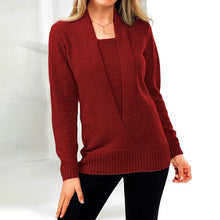 Laden Sie das Bild in den Galerie-Viewer, Einfarbiger Pullover für Damen, kurz geschnittener Strickpullover