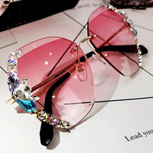 Laden Sie das Bild in den Galerie-Viewer, 2020 Vintage Mode Randlose Kristall Sonnenbrille