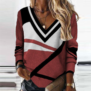 T-Shirt mit kontrastierendem geometrischem Aufdruck