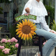 Laden Sie das Bild in den Galerie-Viewer, Vintage Metall Sonnenblume Willkommensschild Dekoration
