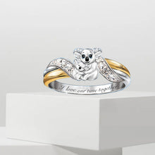 Laden Sie das Bild in den Galerie-Viewer, Eltern-Kind-Bär zweifarbiger Ring