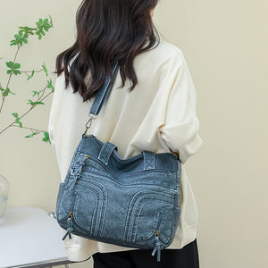 Denim Farbe Tote Handtasche