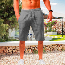 Laden Sie das Bild in den Galerie-Viewer, Lockere atmungsaktive Shorts aus Baumwolle und Leinen