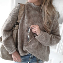 Laden Sie das Bild in den Galerie-Viewer, Strickpullover mit halbem Rollkragen für Damen