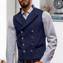 Laden Sie das Bild in den Galerie-Viewer, Einfarbige zweireihige Weste
