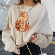 Laden Sie das Bild in den Galerie-Viewer, Halloween Kürbis Damen Sweatshirt