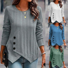 Laden Sie das Bild in den Galerie-Viewer, Langarm-Strickpullover mit Rundhalsausschnitt