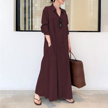 Laden Sie das Bild in den Galerie-Viewer, Langärmliges Einfaches Blusenkleid