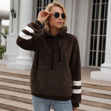 Laden Sie das Bild in den Galerie-Viewer, Lockerer Langärmliger Plüsch-Kapuzenpullover