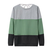 Laden Sie das Bild in den Galerie-Viewer, Damen Herbst Casual Kontrastfarbe Patchwork Kapuzenpullover