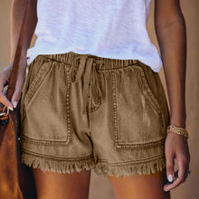 Laden Sie das Bild in den Galerie-Viewer, Damen Sommer Jeansshorts mit hoher Taille