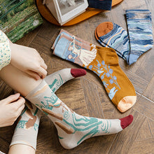 Laden Sie das Bild in den Galerie-Viewer, Langstapelige Ölgemälde Baumwollsocke