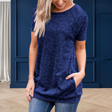 Laden Sie das Bild in den Galerie-Viewer, Lockeres lässiges schweißabsorbierendes T-Shirt für Damen mit Rundhalsausschnitt