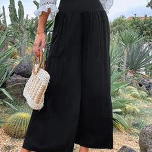 Laden Sie das Bild in den Galerie-Viewer, Sommerhose mit weitem Bein aus Baumwolle und Leinen