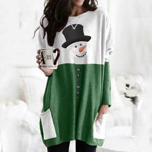 Weihnachten Langärmliges Kleid mit Schneemann