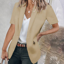 Laden Sie das Bild in den Galerie-Viewer, Lässiger Kurzärmliger Blazer mit Reverskragen