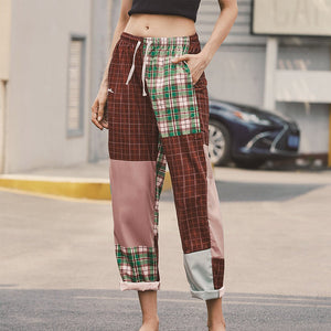 Unregelmäßig Karierte Freizeithose
