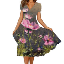 Laden Sie das Bild in den Galerie-Viewer, Maxirockkleid mit Positionsdruck