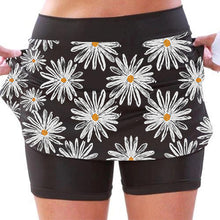 Laden Sie das Bild in den Galerie-Viewer, Mittelhohe Jogginghose mit Gänseblümchen-Print für Damen mit Seitentaschen
