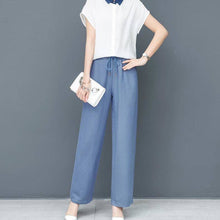 Laden Sie das Bild in den Galerie-Viewer, Hoher Taille Lockere Eis-Seide Hosen