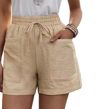 Laden Sie das Bild in den Galerie-Viewer, Sommer Damen lässige lockere Leinenshorts