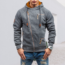 Laden Sie das Bild in den Galerie-Viewer, Einfarbiger Hoodie mit Unregelmäßige Reißverschluss