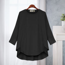Laden Sie das Bild in den Galerie-Viewer, T-Shirt mit Rundhalsausschnitt und unregelmäßigem Saum