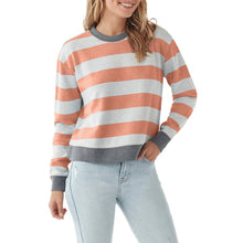 Laden Sie das Bild in den Galerie-Viewer, Gestreiftes Langarm-Sweatshirt mit Rundhalsausschnitt