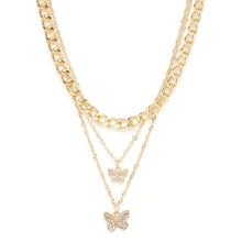 Laden Sie das Bild in den Galerie-Viewer, Mehrschichtige Schmetterlingshalskette
