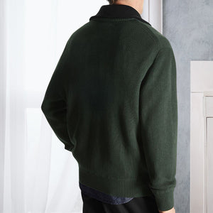 Einfarbiger Pullover mit halbem Reißverschluss