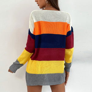 Kontrastgestreifter Pullover