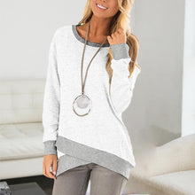 Laden Sie das Bild in den Galerie-Viewer, Unregelmäßiges Langärmliges T-Shirt mit Rundhalsausschnitt