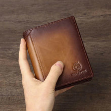 Laden Sie das Bild in den Galerie-Viewer, Bifold-Geldbörse aus Leder für Herren mit Anti-Diebstahl-RFID-Blockierung