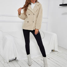 Laden Sie das Bild in den Galerie-Viewer, Damen Sherpa Jacke Leger Revers Fleece