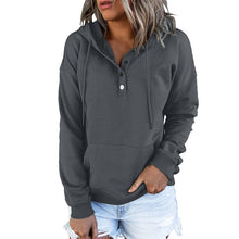 Laden Sie das Bild in den Galerie-Viewer, Langärmliges Lockeres Lässiges Sweatshirt mit Kordelzug