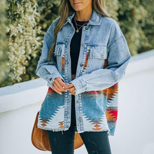 Laden Sie das Bild in den Galerie-Viewer, Damen Vintage Jeansjacke mit Taschen